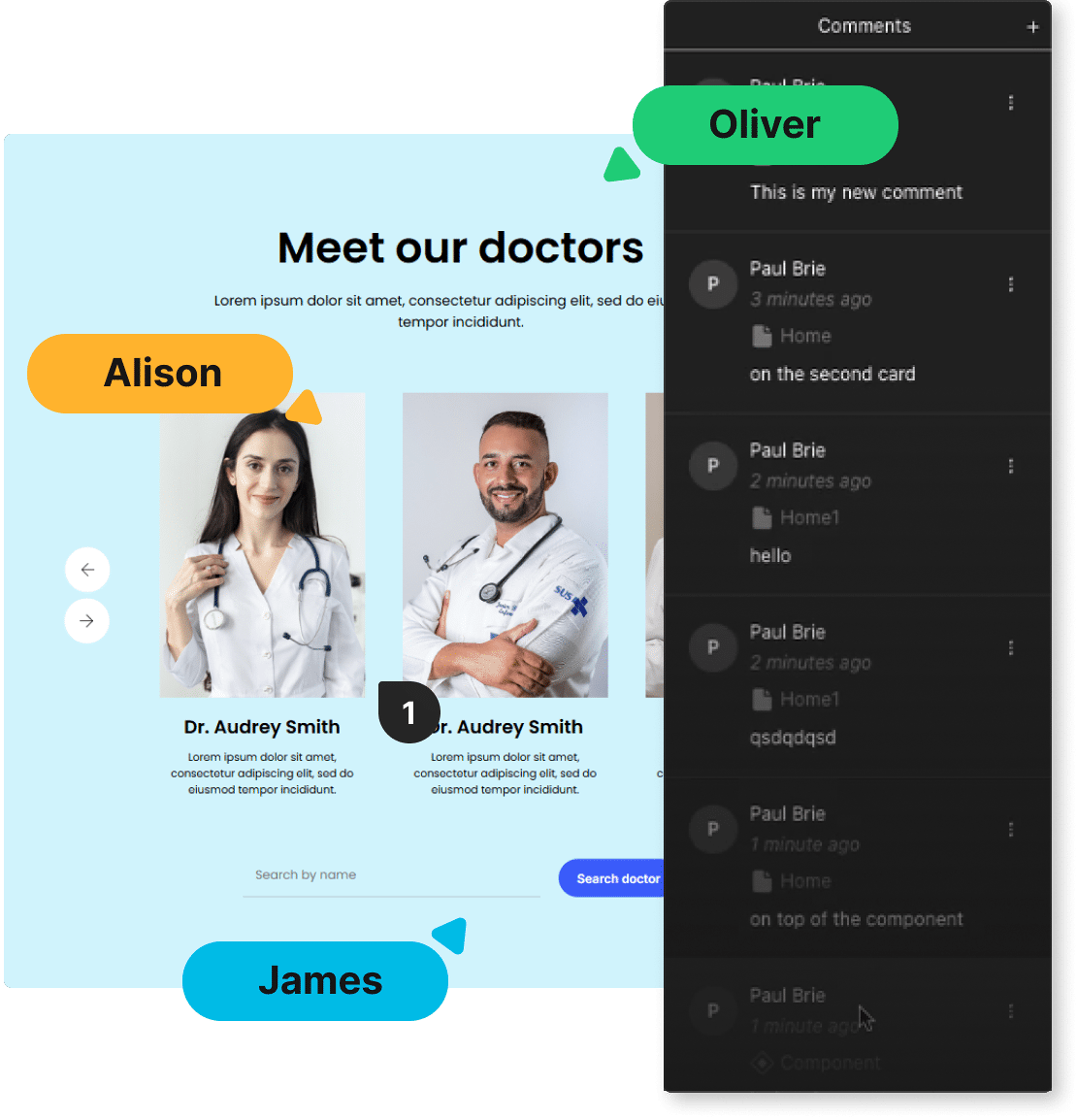 Image that suggests real time collaboration in TeleportHQ