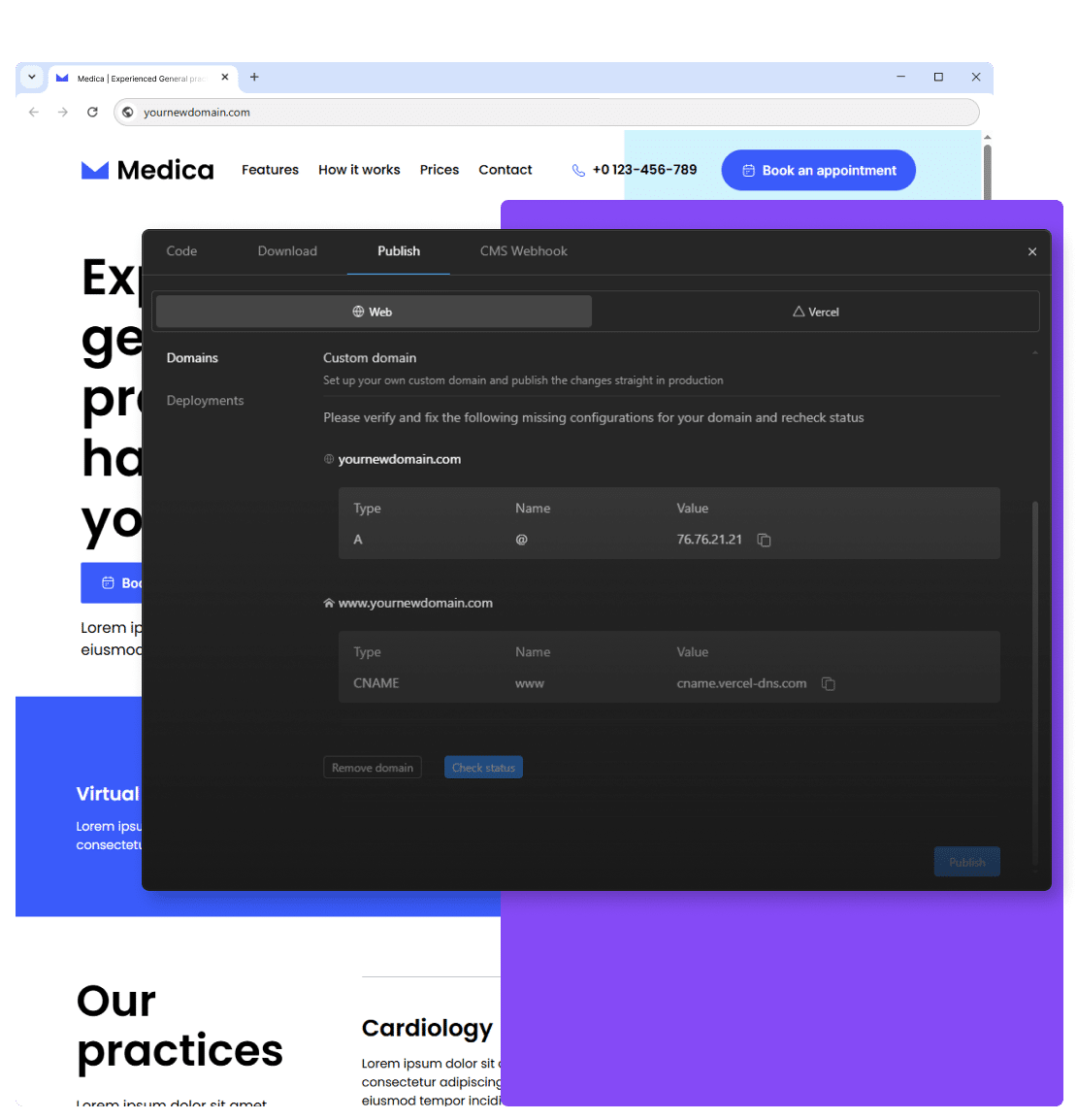Image of instant deployment in the platform